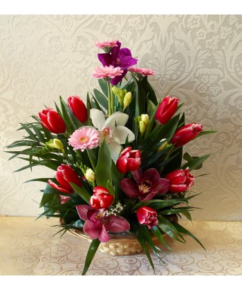 Cosulet cu flori de primavara livrare la domiciliu