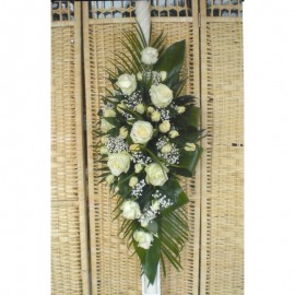 Lumanare de nunta cu trandafiri si mini-rosa