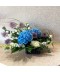 Aranjament floral cu hortensii, trandafiri, eustoma, orhidee si trachelium