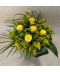 Buchet flori galbene cu 5 Trandafiri si Solidago