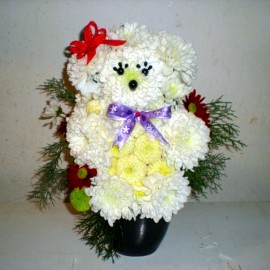 Ursulet polar din flori livrare la domiciliu