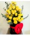 Cutie trandafiri galbeni, aranjamente trandafiri galbeni