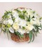 Aranjament elegant din flori albe si putin verde - 33 fire