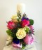 Lumanare de botez cu flori mixte