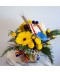 Aranjament floral traditional in vas cu tricolor