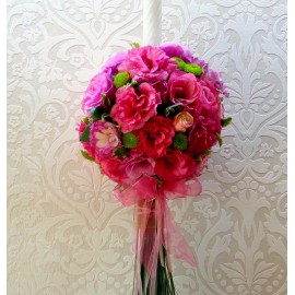 Lumanare de cununie cu lisianthus