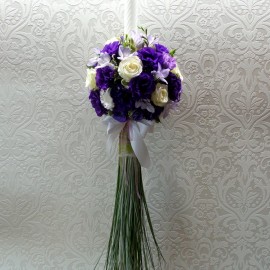 Lumanare pentru cununie in alb si albastru