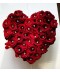 Aranjament inima in cutie cu 37 trandafiri rosii si cristale