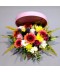 Aranjament mix flori colorate in cutie cu fundita