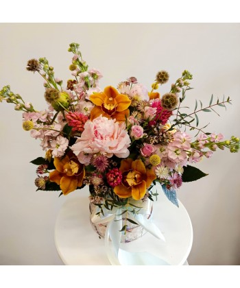 Aranjament flori vintage, livrare cutie flori