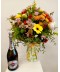 Buchet flori si sampanie, livrare sampanie si buchet bujori