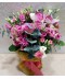 Buchet flori roz lisianthus, trandafiri si orhidee