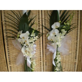 Lumanari de nunta cu orhidee dendrobium si phalaenopsis